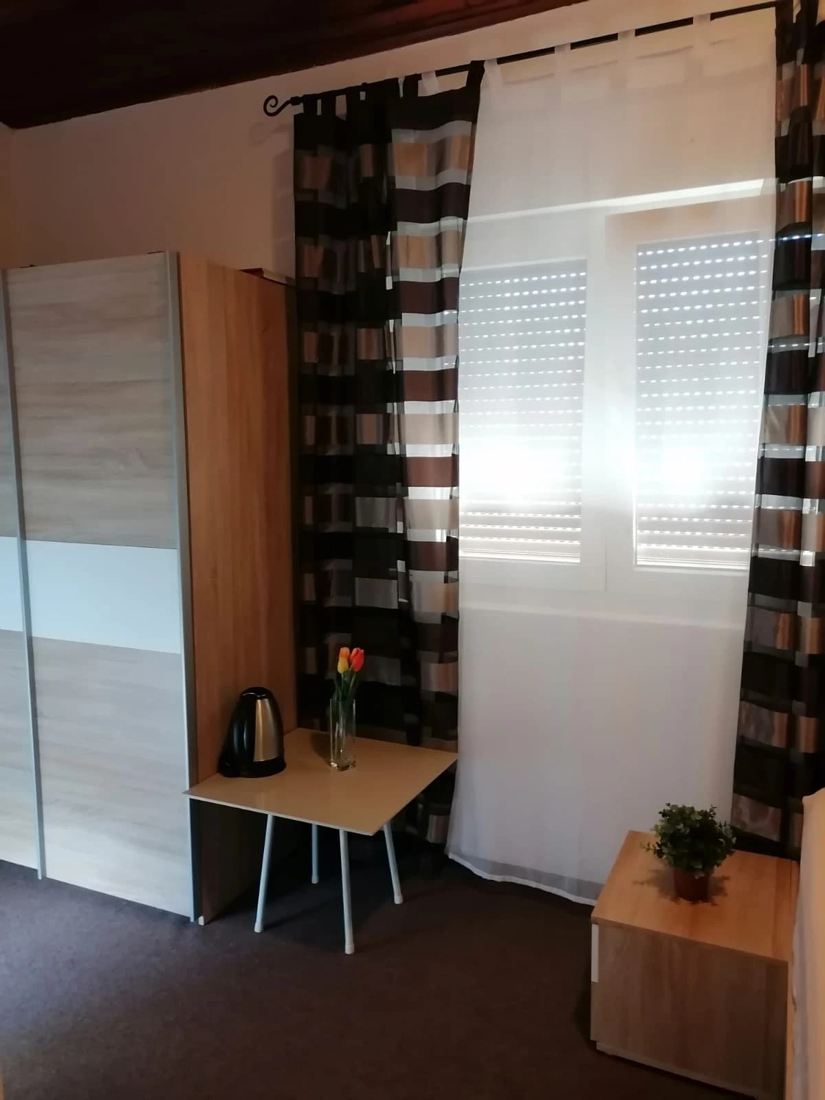 Double bed upstairs with balcony 2